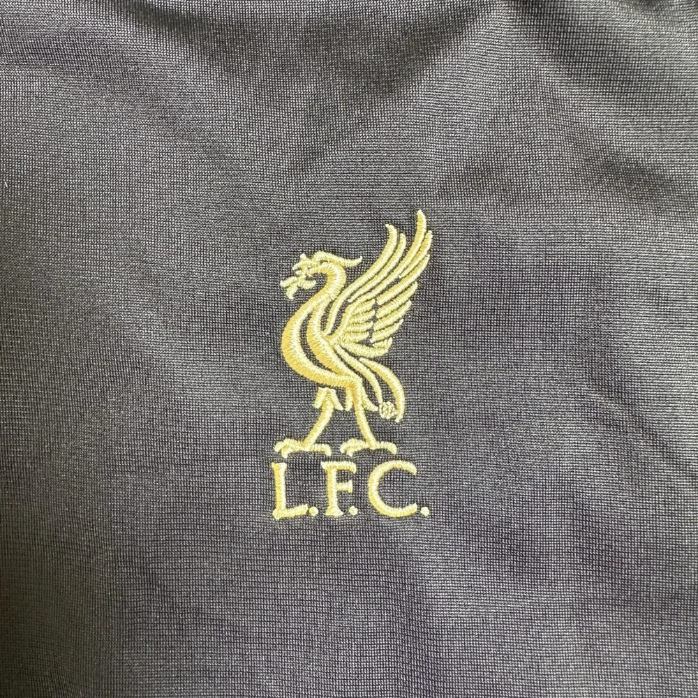 Adidas Liverpool FC Track Jacket Mens 2XL Black Gold Full Zip Soccer RN 88387